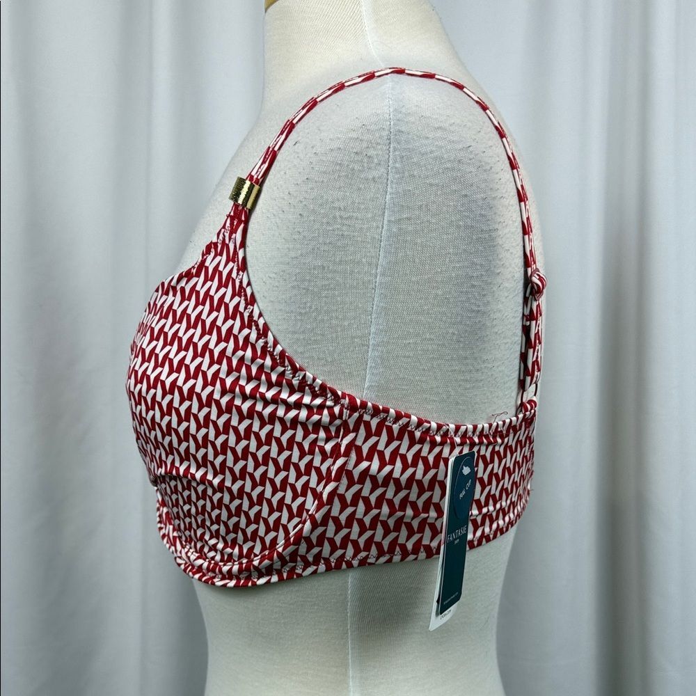 Fantasie Red and White Patterned Bikini Top, Size 32 - NWT - Picture 4 of 15